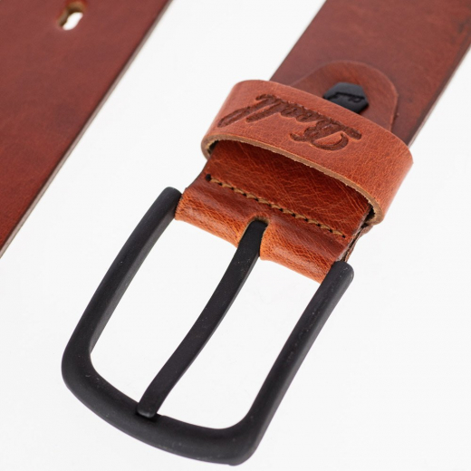 Reell All Black Buckle vintage hazel Leather Belt