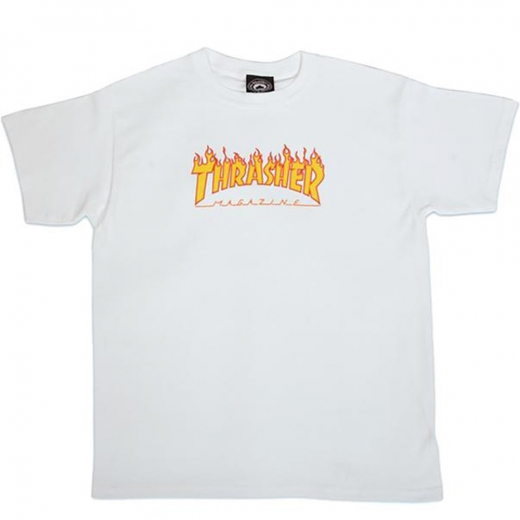 Thrasher Flame white Kids T-Shirt
