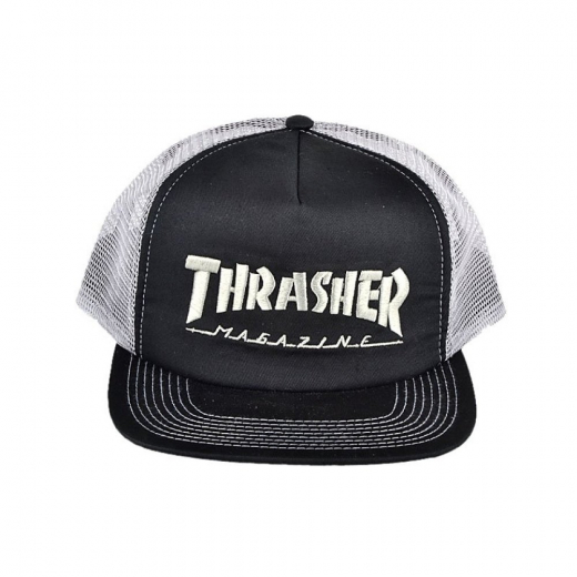 Thrasher Logo black/silver Trucker Cap