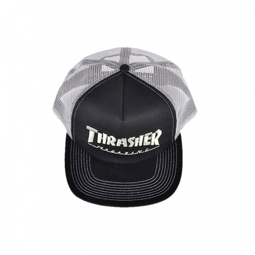 Thrasher Logo black/silver Trucker Cap