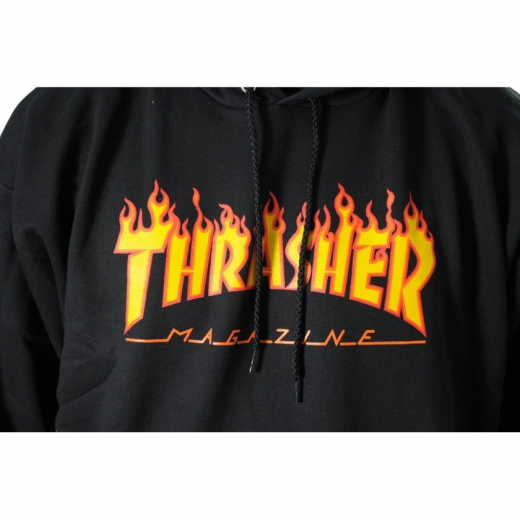 Thrasher Flame black Hooded