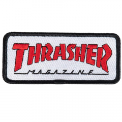 Thrasher Logo Outlined white/red Aufnäher